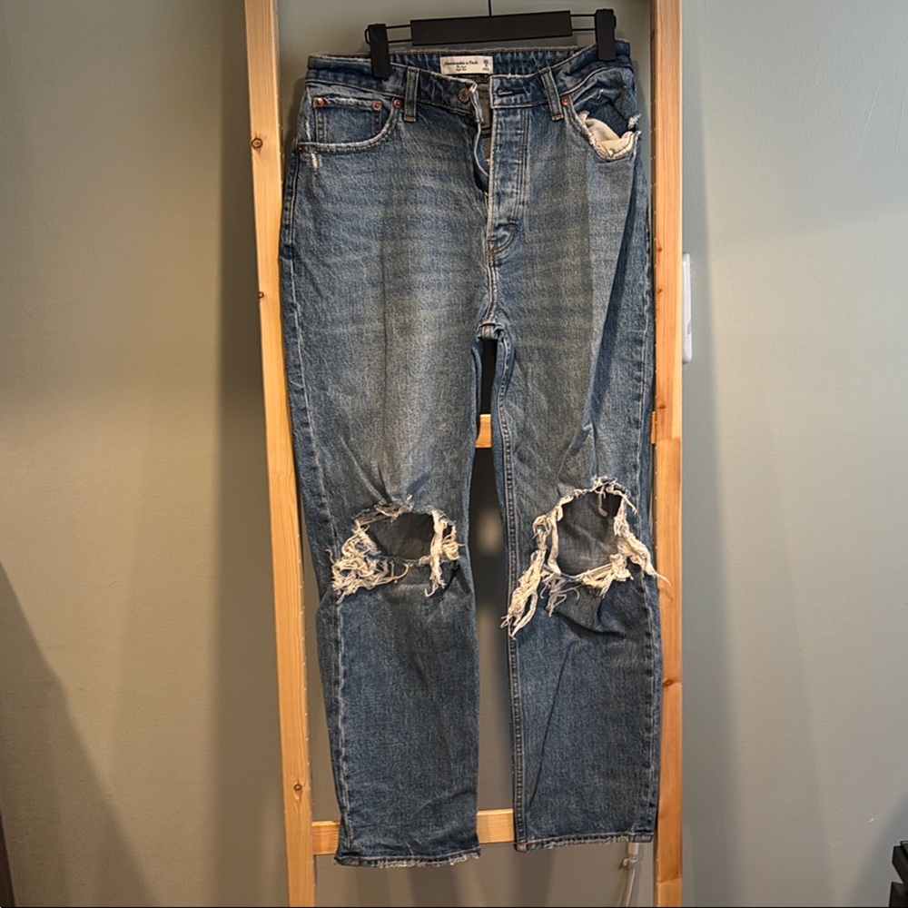 Abercrombie & Fitch Distressed Blue Jeans